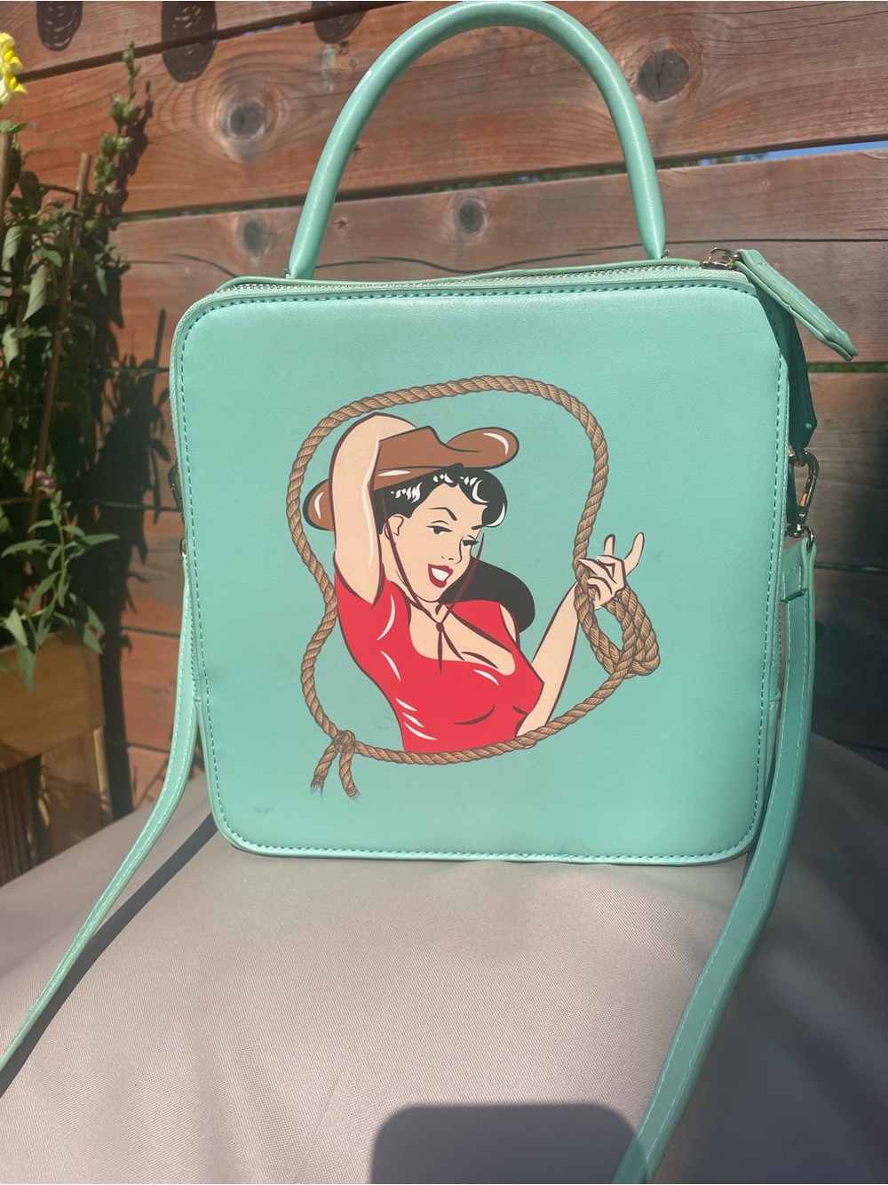 Lulu Hun Josie Cowgirl Mint Green Top-Handle Crossbody Bag